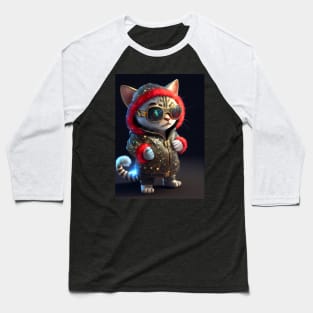 Cute Cosmic Cat - Anime Art design Baseball T-Shirt